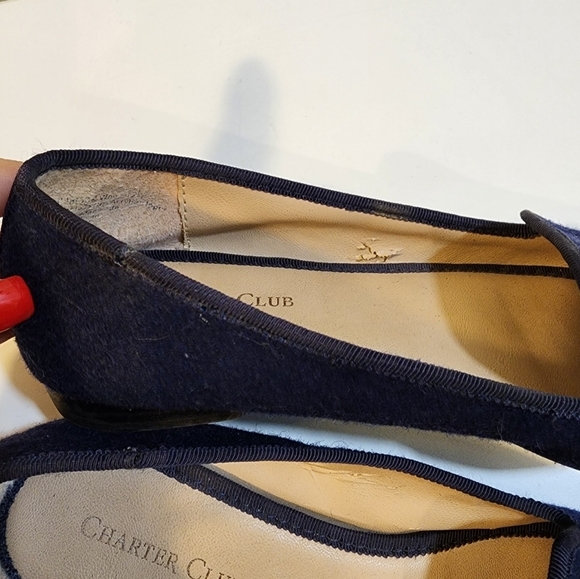 Charter Club navy Femmiie Slip On Smoking Loafers Women's Size 6M - Picture 3 of 13